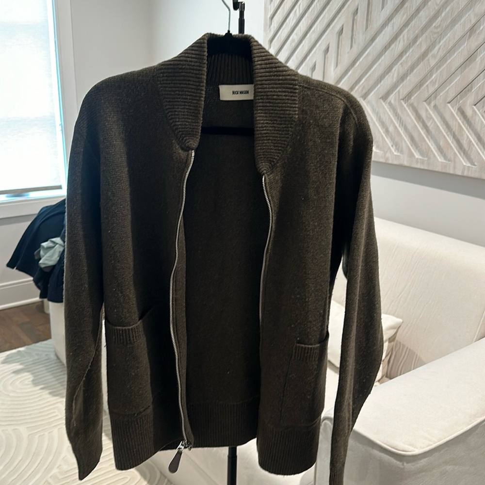 Buck Mason Olive Green zip up